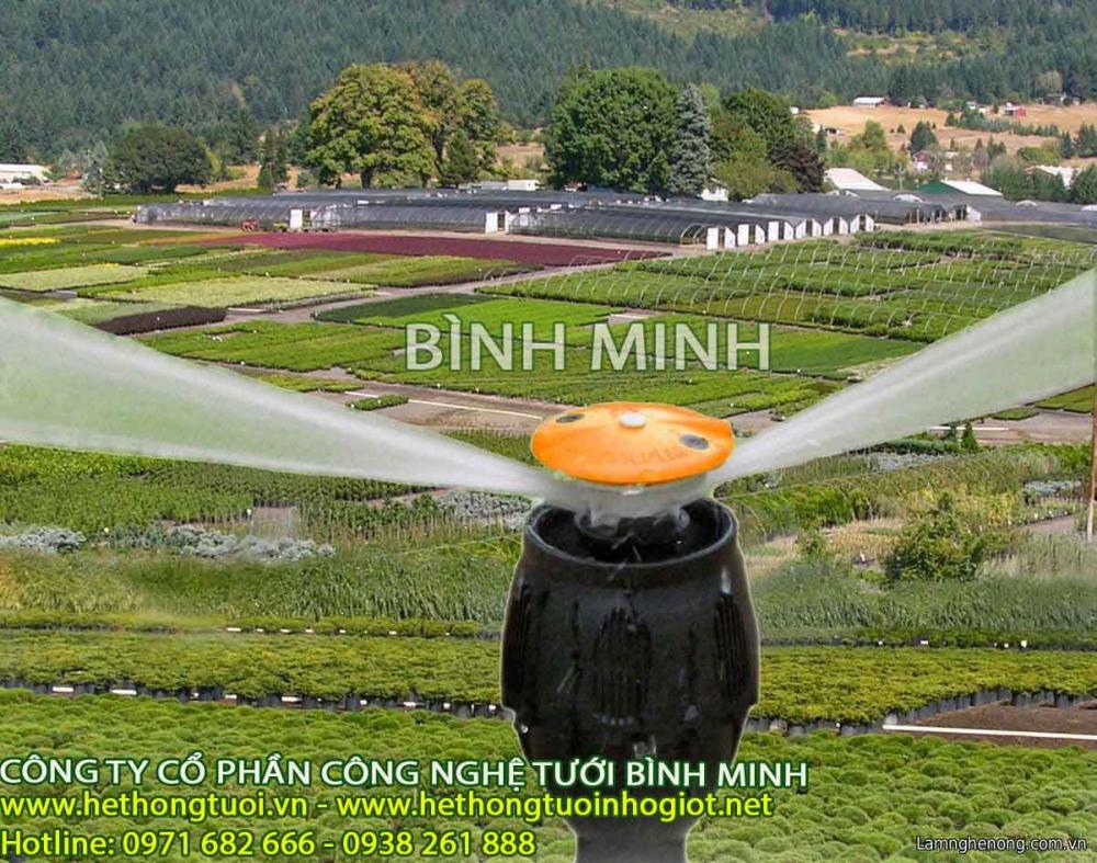 Tưới nông nghiệp, vòi phun mưa tưới rau meganet, bán vòi phun mưa tại hà nội