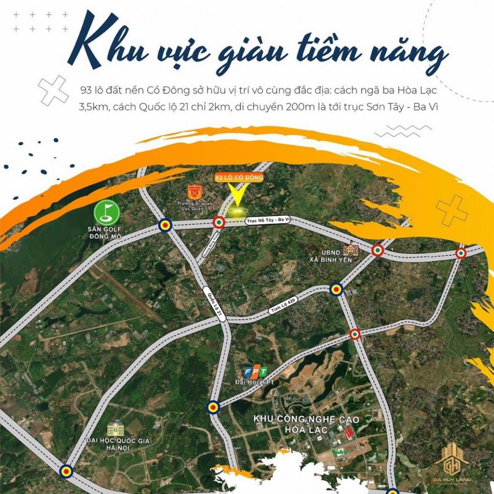 Ra mắt 93 lô đất tại Cổ Đông - Sơn Tây giá chỉ 900 triệu/lô