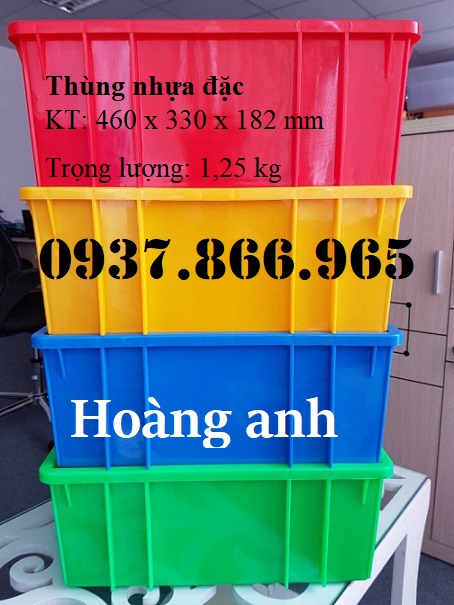 Giá thùng nhựa đặc, thùng nhựa dùng trong nhà máy sản xuất đồ cơ khí, khay nhựa đựng đồ li