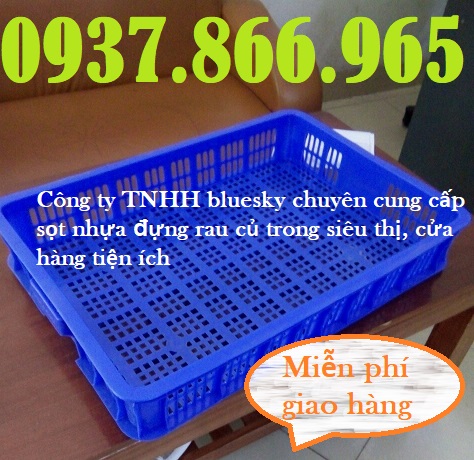 Sọt nhựa rỗng cao 10 chuyên đựng rau củ, sọt nhựa đựng thực phẩm