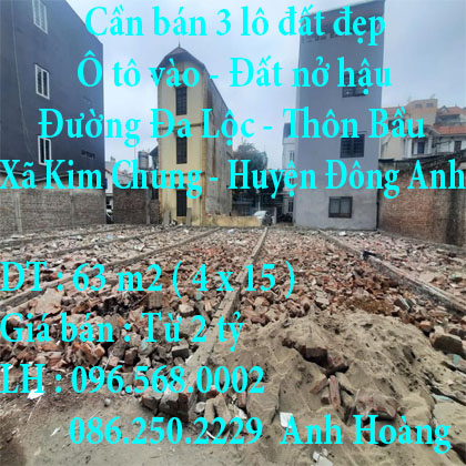 Cần bán 3 lô đất đẹp - ô tô vào - đất nở hậu. Giá cực sốc