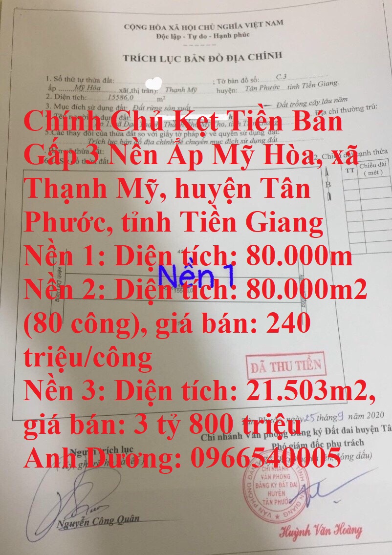 Chính Chủ Kẹt Tiền Bán Gấp 3 Nền Vị Trí Đẹp Tại Tân Phước, Tiền Giang