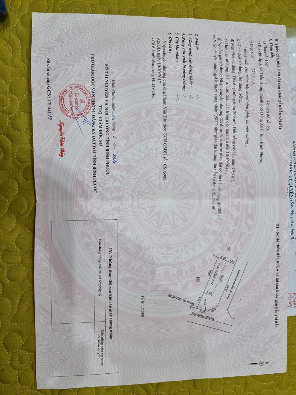 Chính Chủ Cần Bán Lô Đất Đẹp Vị Trí Đắc Địa Tại Xã Tiến Hưng, TP Đồng Xoài, Tỉnh Bình